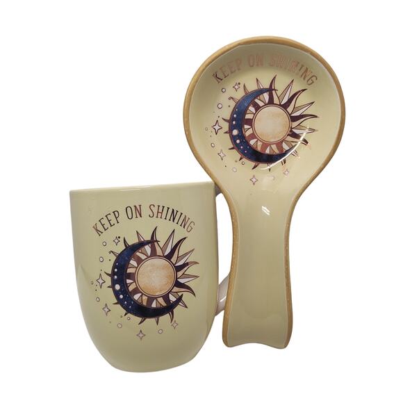 "Keep On Shining" Spoon Rest & Mug Set - Picture 1 of 5